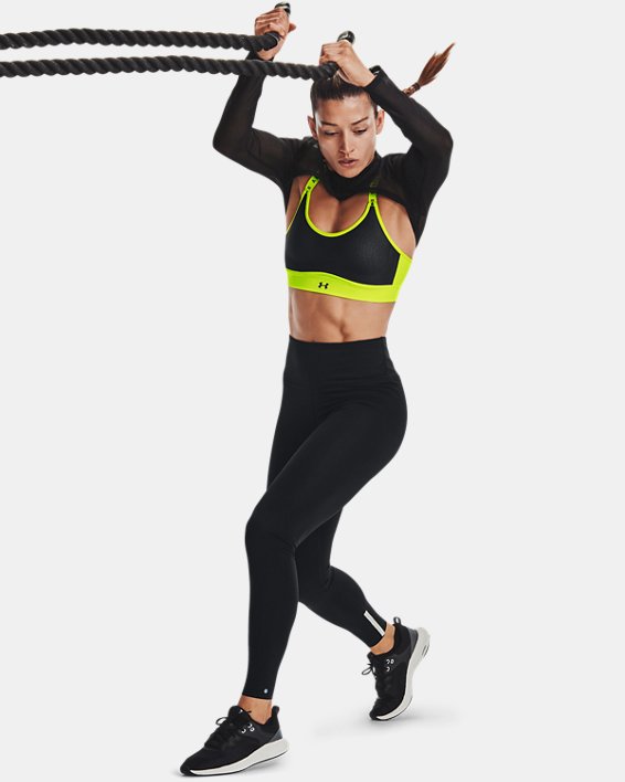 Women's UA RUSH™ HeatGear® No-Slip Waistband Custom Length Leggings, Black, pdpMainDesktop image number 3